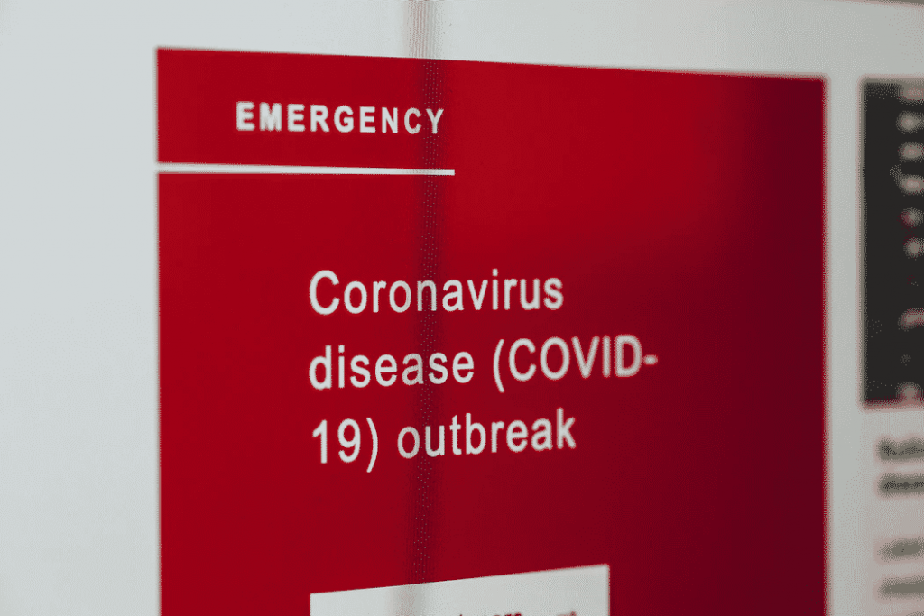 Red COVID-19 emergency sign