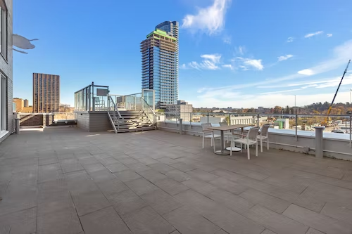  the roof of a condo with shared amenities
