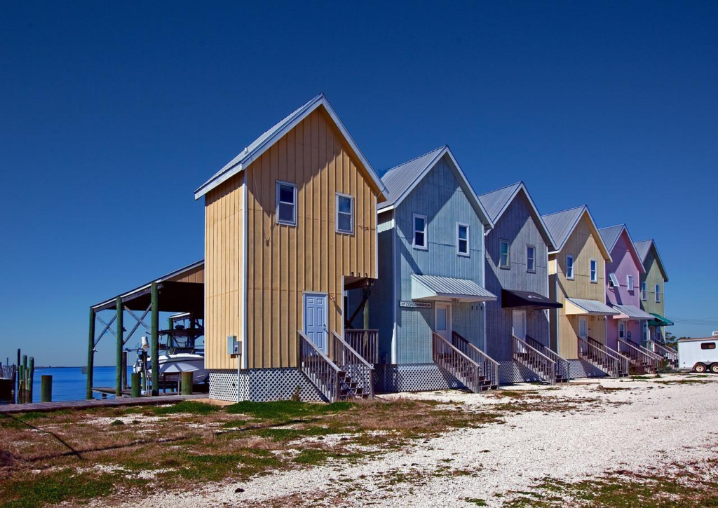 A Row of Rental Homes on a Beach